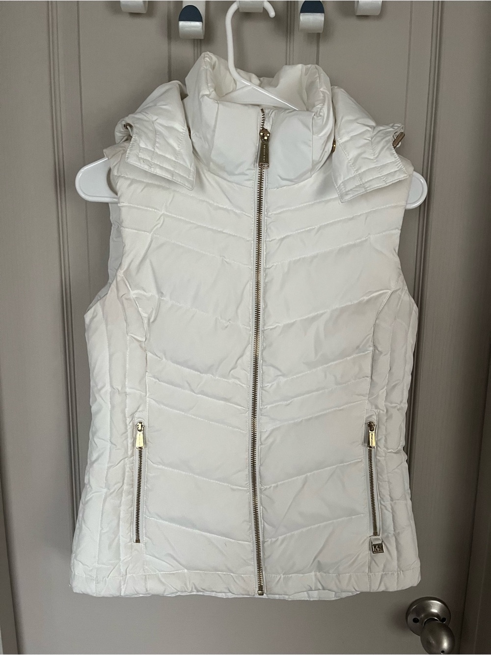 Michael Kors   Puffer Vest with Gold Zippers, XS